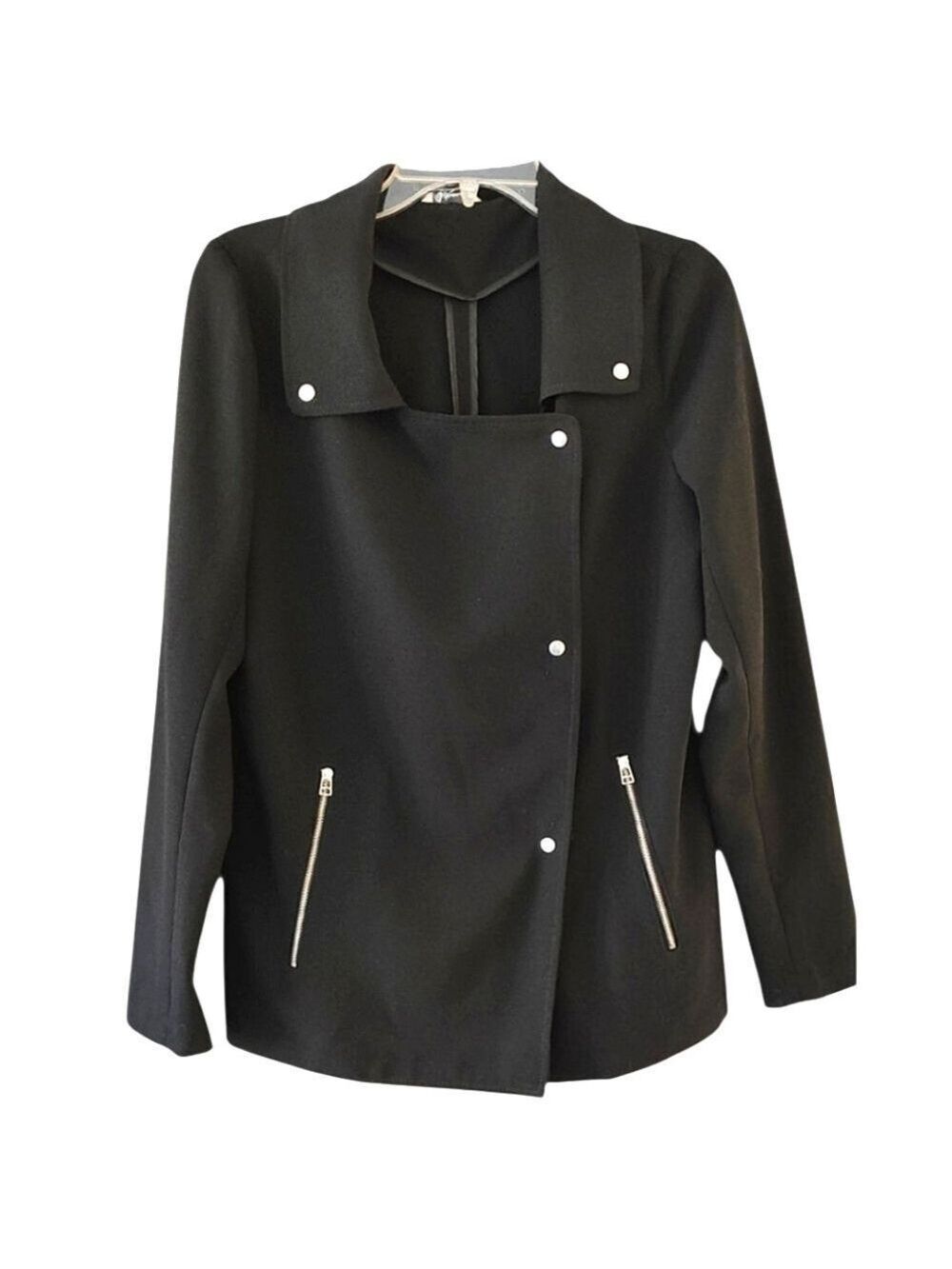 REITMANS Black Coat Military Style Jacket Size Large
